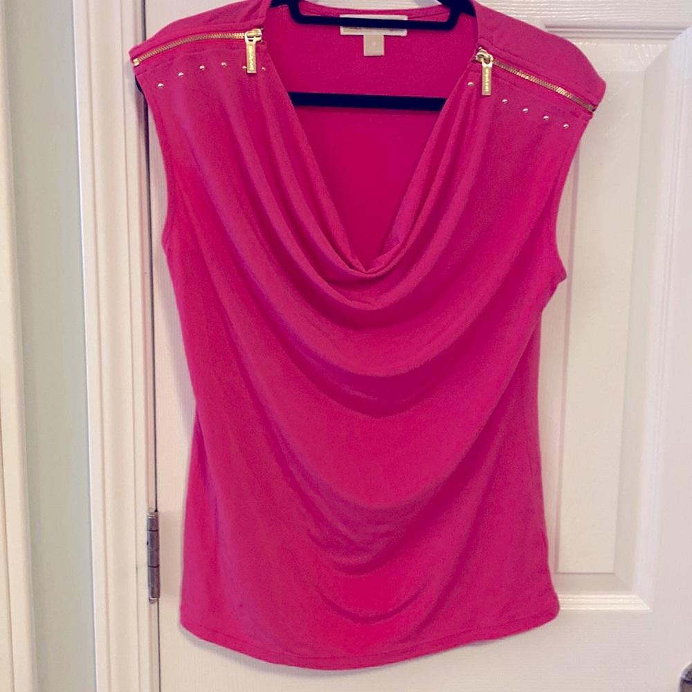 MICHAEL Michael Kors, color pink size medium, capped sleeves